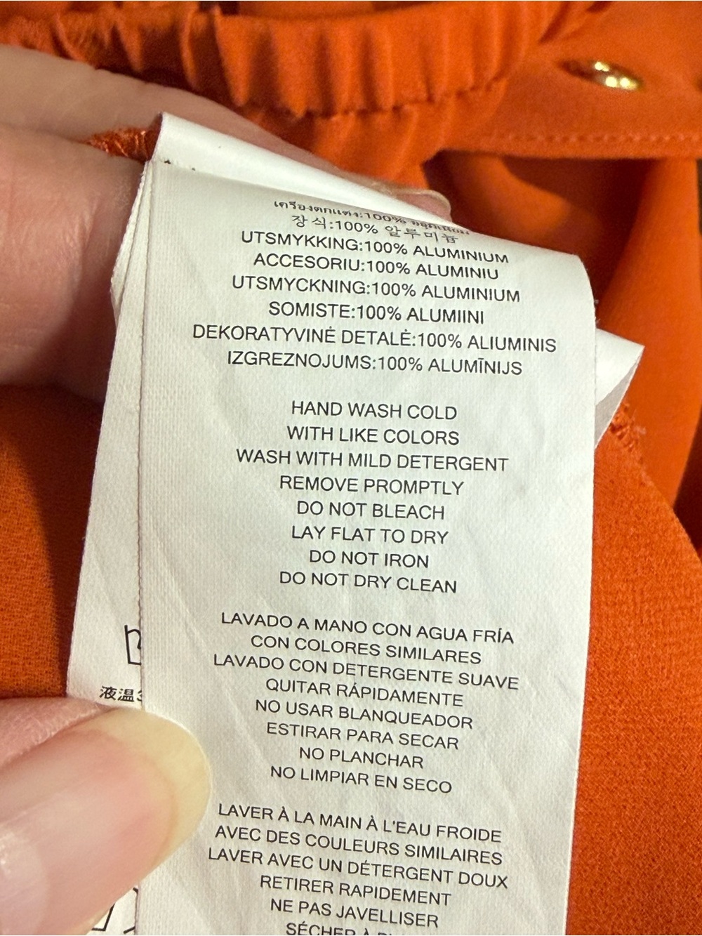 Michael Kors Orange Studded Ruffle Blouse XL Flowy Resort Chic Top - Picture 11 of 12